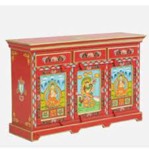 Eco Friendly Hand Painted Wooden Sideboard