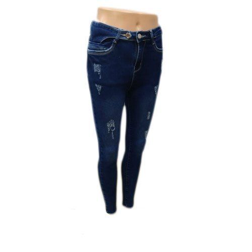 Ladies Ripped Denim Jeans