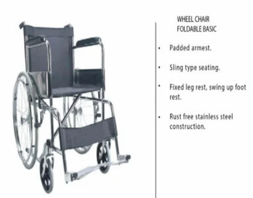 Silver Folding Wheelchair