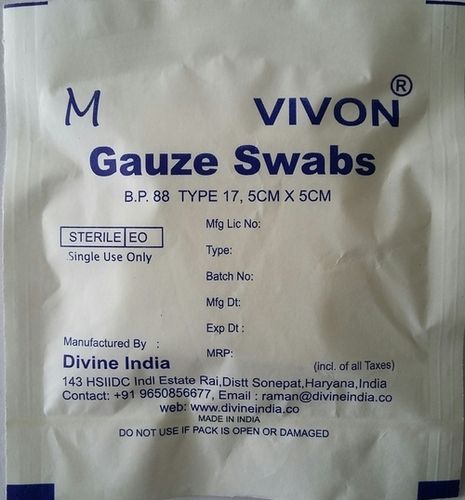 Medical Grade Breathable Skin-Friendly Plain White Sterile Gauze Swab for Hospital