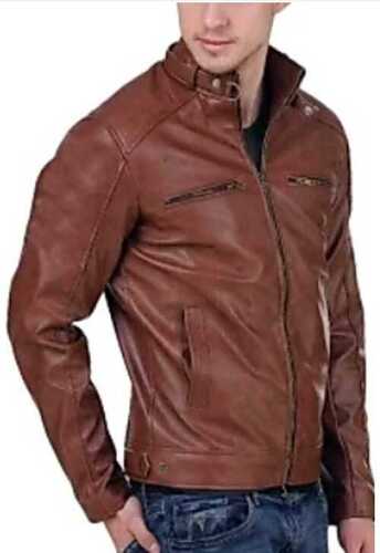 Men Leather Jacket Size  XL XXL Pattern  Plain