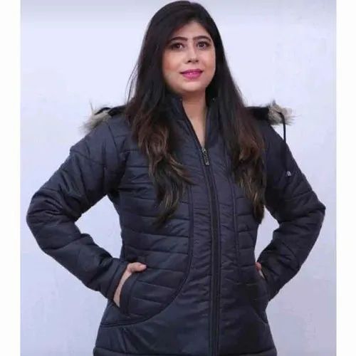 Nylon Navy Blue Ladies Jacket