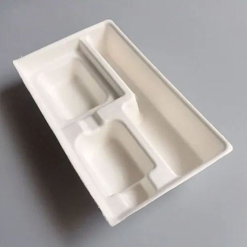 White Color Rectangular Shape Paper Pulp Material Mobile Phone Tray