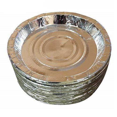 Silver Color Round Shape Plain Disposable Paper Plates