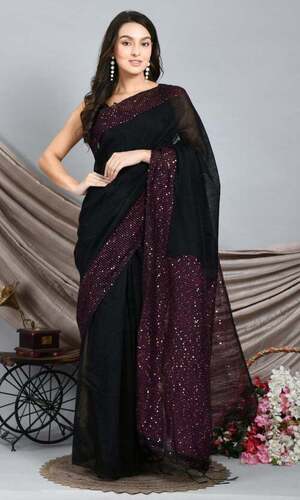 Black Matka Silk Saree