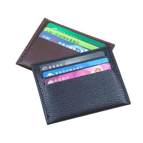 Leather 3 Slots Slim Design Card Holder for Promotional Use