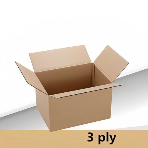 Brown Color Plain Pattern Rectangular Shape 3 Ply Corrugated Boxes