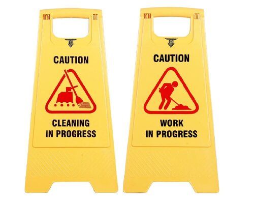 Yellow Color Printed Pattern Caution Sign Board