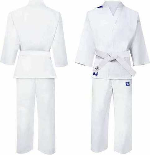 White Color Plain Pattern Unisex Cotton Karate Uniform