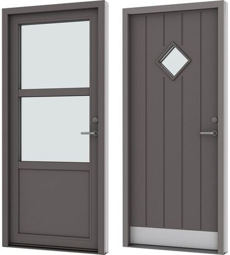 Aluminium Flush Door Open Style Hinged Color Brown