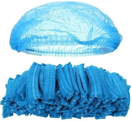 Disposable Non Woven Bouffant Cap - Plain Style, Blue Color | Hospital Grade, Single Use Design