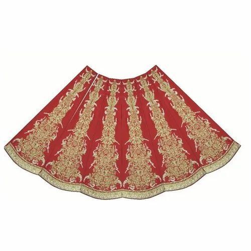 Red Color Hand Embroidered Lehenga For Wedding Wear