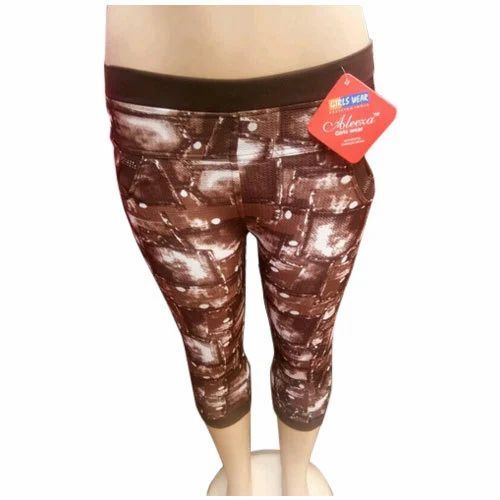 Multi Color Printed Pattern Stretchable Ladies Casual Capri