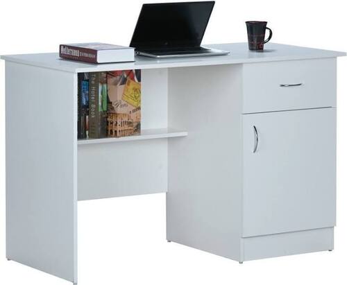 White Color Plain Pattern Wood Material Office Table