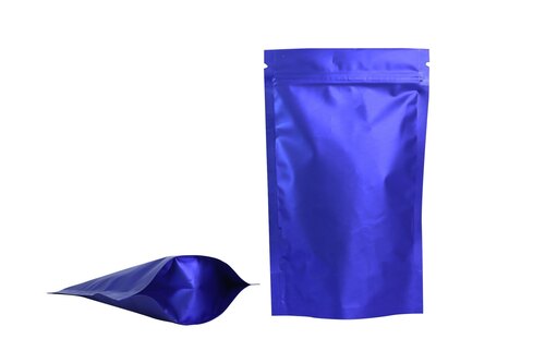 Single Compartment Plain Plastic Blue Stand Up Zipper Pouches for Food Packaging