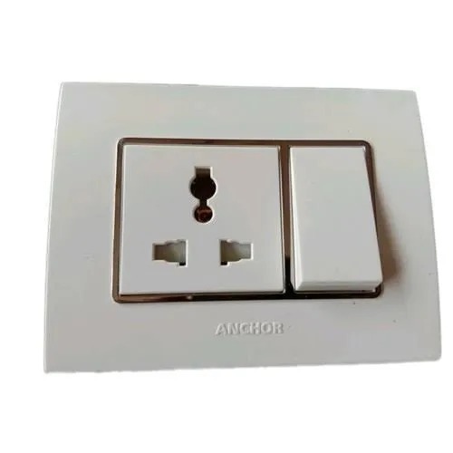 White Color Square Shape Polycarbonate Material Modular Switches