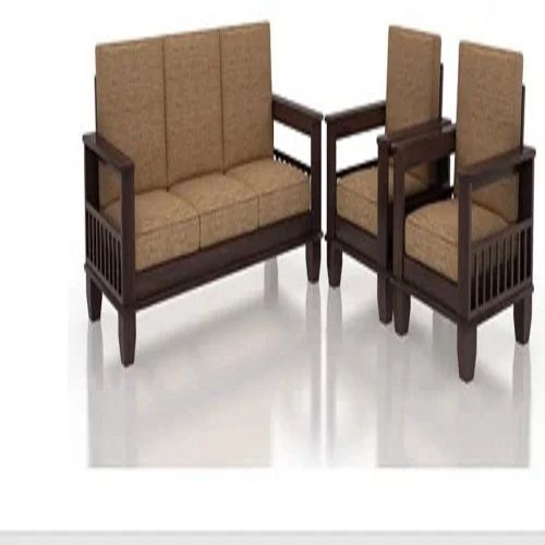 Stylish Brown Wooden Sofa Set