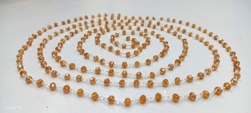 3 Feet Brown Hydro Quartz Mystic Coated Rondelle Faceted 4mm Rosary Chain