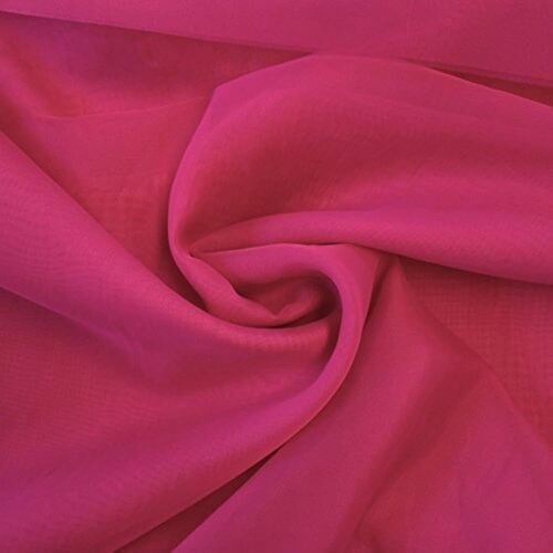 Pink 150 Gsm 30kg/m3 Plain Dyed Soft And Shinny Silk Chiffon