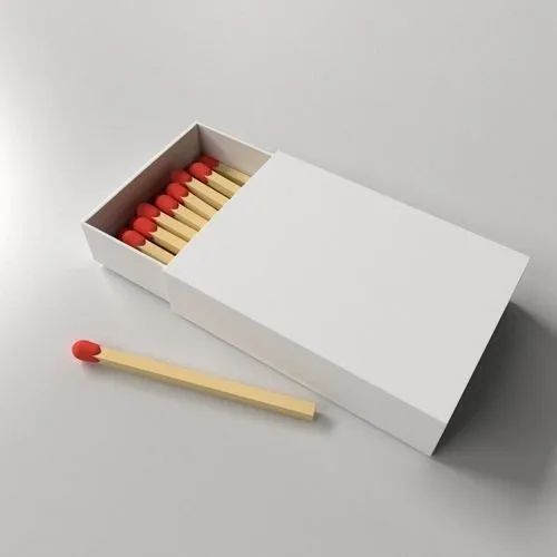 White Plain Matchstick Box,