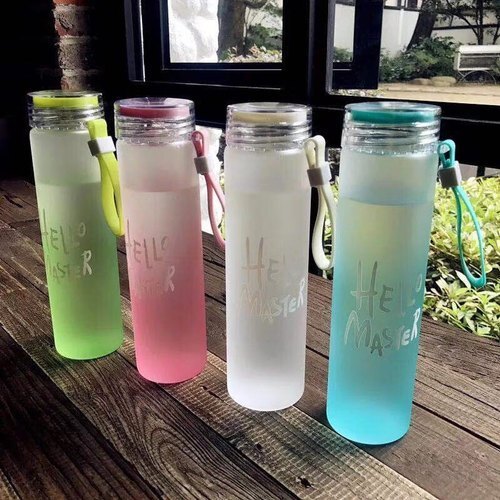 Colourful Transparent Glass Water Bottles 