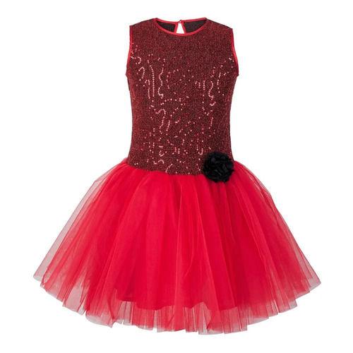 Kids Girls Red Party Wear Dress