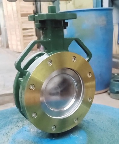 High-Performance Butterfly Valve - Carbon Steel, Polished, Green/Silver | Manual Operation, High Pressure, PTFE/Teflon Seat, Wafer Type Design