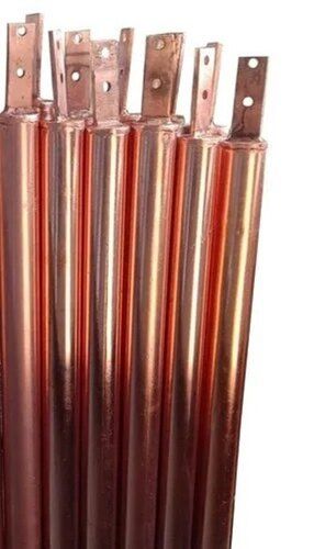 Copper Earthing Electrodes - 1800 mm Round Polished Copper, Brown Color for Domestic or Commercial Use