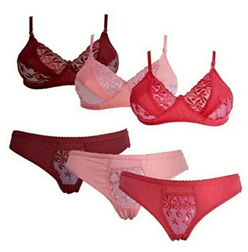 Bodygirl Bra Panty Set Net And Lace Design Full Coverage With