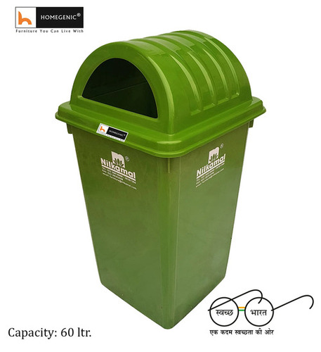 Long Lasting Durable Green Plastic Dustbin For Outdoor