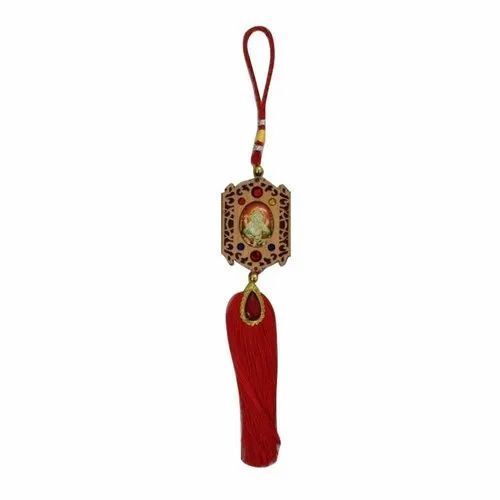 Multi Color Wooden And Silk Thread Ganesha Ji Car Hanging