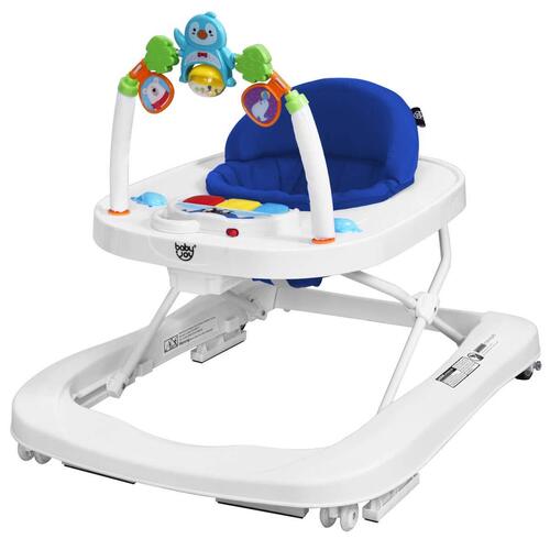 Baby Walkers - Adjustable Height Available in Different Colors | Supportive Frame Padded Seat Entertaining Toys Safety Brakes Portable Design