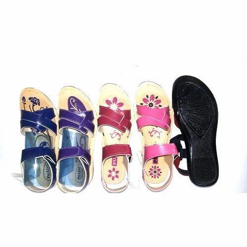 Ladies Multicolor Printed Pu Sandal