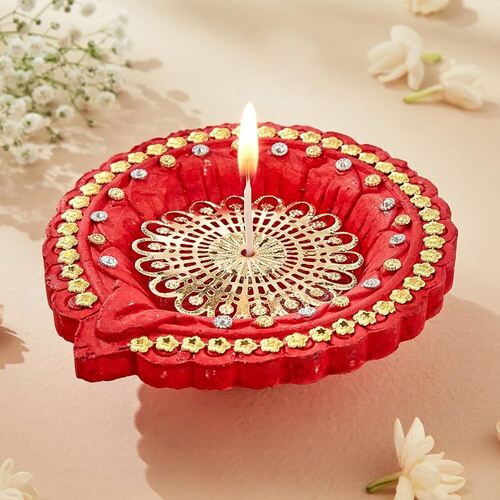 Premium Design Red Clay Diya