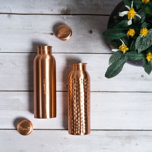 Promotional Copper Bottles - Copper, 1 Litre Pack, Sleek Design | Lightweight, Leak Proof, Customizable, Corrosion Resistant, Eco-Friendly