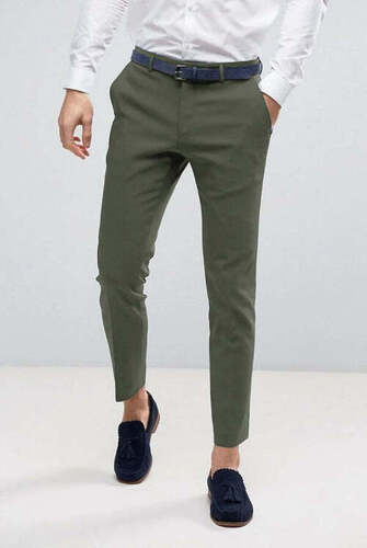 Slim Fit Party Wear Trousers - Cotton, All Sizes | Breathable, Washable, Tailored Waist, Four Pockets, Skinny Fit, Versatile Plain Pattern