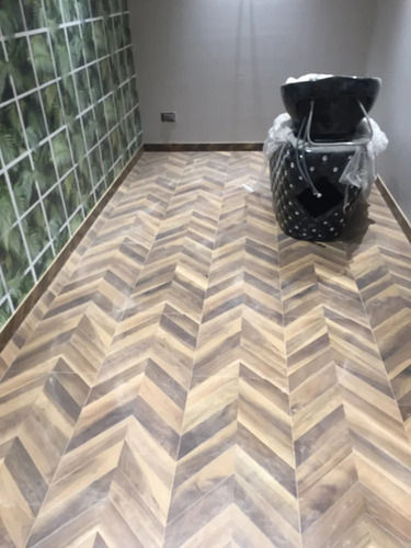 Oak Wood Brown Herringbone Laminate Flooring