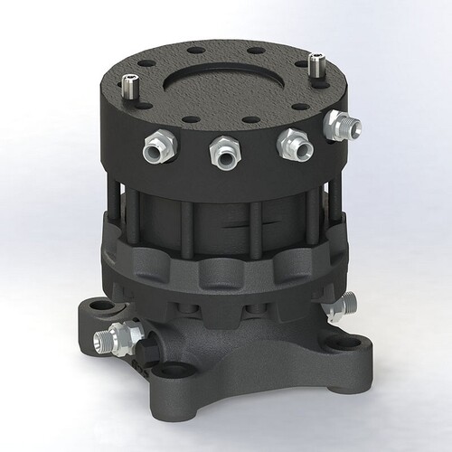 AR55FF Rotator - Black Finish, 35 kg Weight | Max Axial Load Static +45 KN, Dynamic +25 KN, 25 MPa Torque