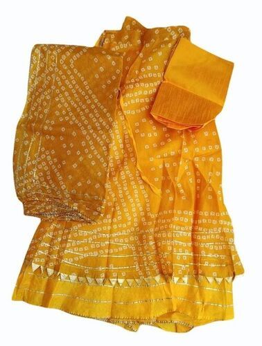 Yellow Lehenga Printed Pattern Doria Chrome Lehenga 