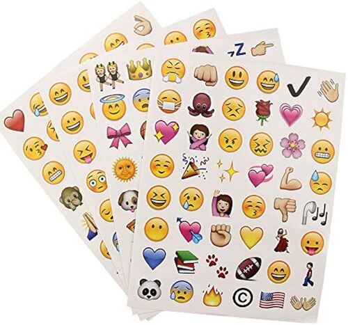 Emoji Stickers - Vinyl Material , Assorted Emotions for Versatile Use, Waterproof and Weather-Resistant Die-Cut Stickers