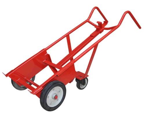 Manually Hand Operated Polished Finish Iron Body Moveable 4 Wheeler Barrel Trolley