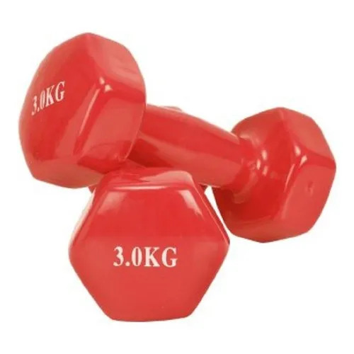 Rubber Dumbbells - Rubber Material, Polished Finish, Red Color | Heavy-Duty, Corrosion and Rust Resistant, Easy to Clean and Operate