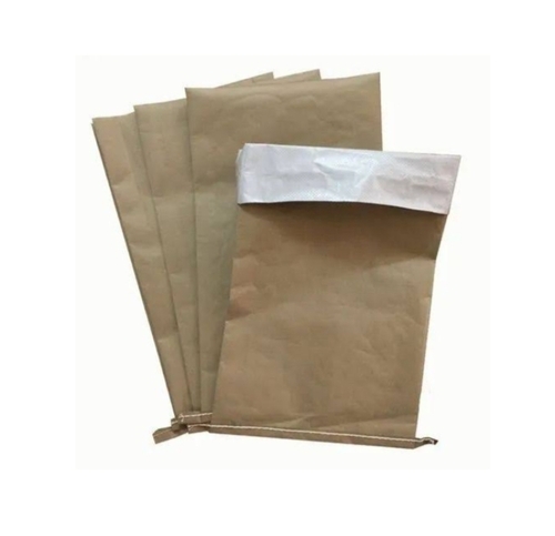 Laminated Paper Bag - 2 Kg Capacity, Brown Color , Plain Design with Strap for Secure Packaging