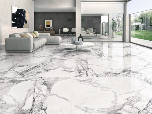 River White Floor Tiles - Granite Stone, Polished Finish | Interior Application, Optimum Quality, Good Grade, Elegant White Color