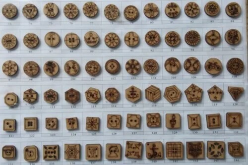 Wooden Fancy Button - Wooden, Standard Size, Brown Color, Multi Shape, 2 Holes Design | Durable, Polished Finish, Very Good Quality