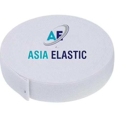 1 Inch Width Stretchable Plain White Cotton Elastic Tape