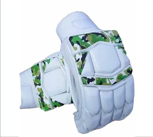 Cricket Batting Gloves - Polyester Material, 21 cm Size, White Color - Comfortable Fit, Unisex Design, Velcro Closure
