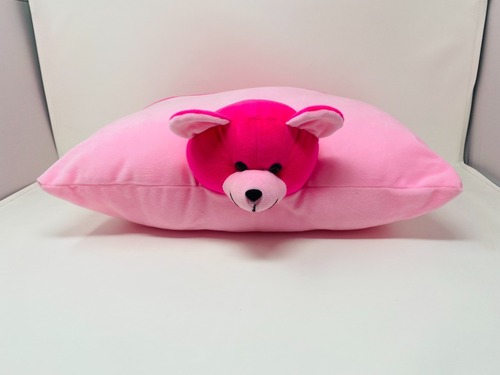 Baby Pink Micky Pillow - Cotton Material, Multicolor Foam Inner, Plain Pattern | Comfortable, Easily Washable, Optimum Quality