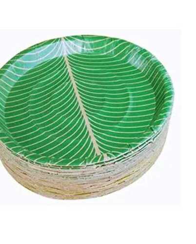 Green Printed 12 Inch Disposable Paper Buffet Plate