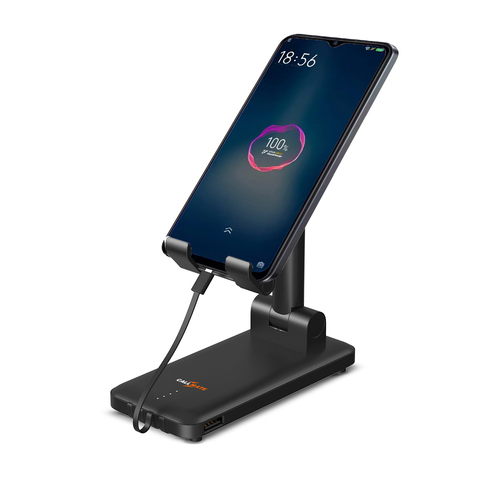 पावर बैंक 10000mah मोबाइल होल्डर और अंतर्निहित केबल्स के साथ